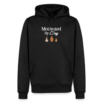 Motivated by clay funny pottery - Men’s Premium Organic Hoodie - black - Front - Nico (187cm)