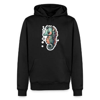 Seepferdchen-Liebhaber - Männer Premium Bio Hoodie - Schwarz - Vorne - Nico (187cm)