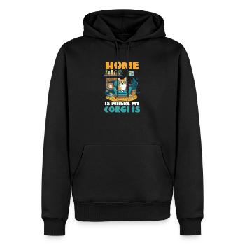 Corgi Mama Papa Zuhause Wo Corgi ist - Männer Premium Bio Hoodie - Schwarz - Vorne - Nico (187cm)