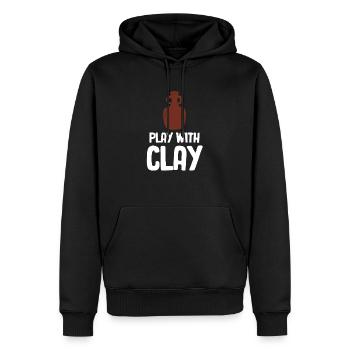 Jouer avec l’argile drôle poterie astucieux tour - Sweat à capuche Premium bio Homme - noir - Devant - Nico (187cm)