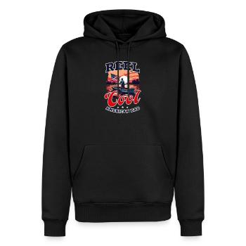 Pêcheur Cool Américain Papa - Sweat à capuche Premium bio Homme - noir - Devant - Nico (187cm)
