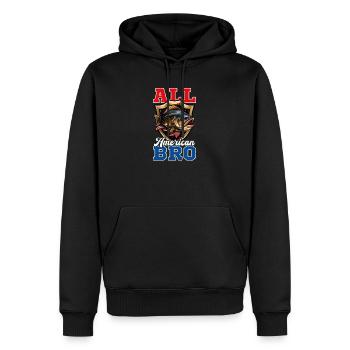 Fisherman All American Fishing Bro - Männer Premium Bio Hoodie - Schwarz - Vorne - Nico (187cm)