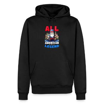 Fisherman All Amerikanische Angellegende - Männer Premium Bio Hoodie - Schwarz - Vorne - Nico (187cm)