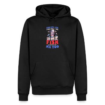Fischer fragen sich, ob Fische an mich denken - Männer Premium Bio Hoodie - Schwarz - Vorne - Nico (187cm)