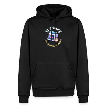 Impression 3D Impression 3D 99% Attente 1% Exaltation - Sweat à capuche Premium bio Homme - noir - Devant - Nico (187cm)