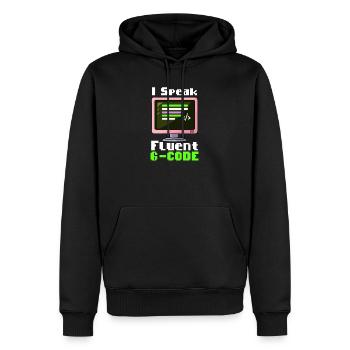 Impression 3D Je parle couramment le G-Code - Sweat à capuche Premium bio Homme - noir - Devant - Nico (187cm)