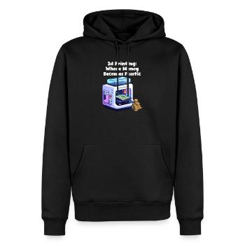 Impression 3D L’impression 3D L’argent devient plastique - Sweat à capuche Premium bio Homme - noir - Devant - Nico (187cm)