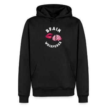 Psychologue Brain Whisperer - Sweat à capuche Premium bio Homme - noir - Devant - Nico (187cm)