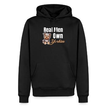 De vrais hommes possèdent des Yorkies Weimaran - Sweat à capuche Premium bio Homme - noir - Devant - Nico (187cm)