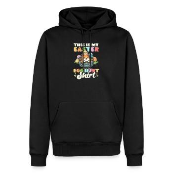 Katze Ostern Ostereiersuche Outfit - Männer Premium Bio Hoodie - Schwarz - Vorne - Nico (187cm)