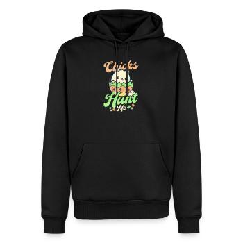 Cat Easter Chicks Hunt Mhe - Men’s Premium Organic Hoodie - black - Front - Nico (187cm)