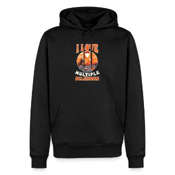 Aimer une personne atteinte de sclérose en plaques - Sweat à capuche Premium bio Homme - noir - Devant - Nico (187cm)