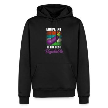 L’aubergine Aub est la meilleure végétarienne - Sweat à capuche Premium bio Homme - noir - Devant - Nico (187cm)