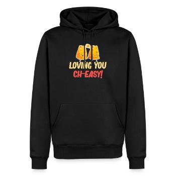 Loving You Ist Ch-easy Cheese Cheddar Mozzarella - Männer Premium Bio Hoodie - Schwarz - Vorne - Nico (187cm)