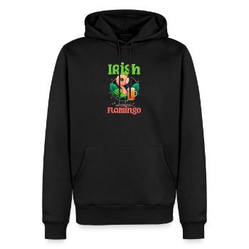 Flamant rose irlandais St Patricks Bière irlandaise Flamingo - Sweat à capuche Premium bio Homme - noir - Devant - Nico (187cm)
