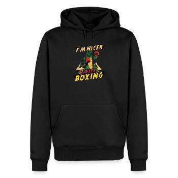 Boxing Nicer After Boxing - Men’s Premium Organic Hoodie - black - Front - Nico (187cm)