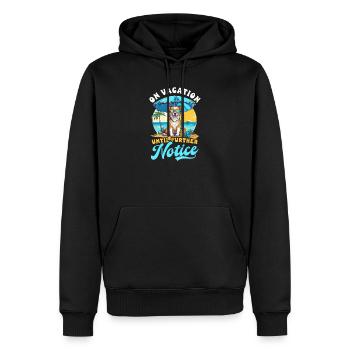 Sommerurlaub Bis auf Weiteres im Urlaub - Männer Premium Bio Hoodie - Schwarz - Vorne - Nico (187cm)