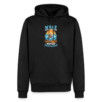 Sommerferien passierten nie im Urlaub - Männer Premium Bio Hoodie - Schwarz - Vorne - Nico (187cm)