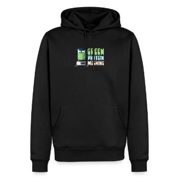 Vegane Sportler Green Protein Maschine - Männer Premium Bio Hoodie - Schwarz - Vorne - Nico (187cm)