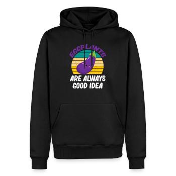 Aub Auberginen Sind Immer Eine Gute Idee Aubergine - Männer Premium Bio Hoodie - Schwarz - Vorne - Nico (187cm)