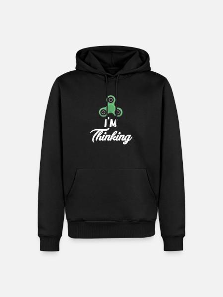 Ich Denke Lustig Adhs Hyperfokus Neurologischer - Männer Premium Bio Hoodie - Schwarz