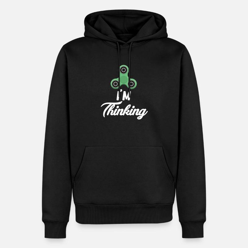 Ich Denke Lustig Adhs Hyperfokus Neurologischer - Männer Premium Bio Hoodie - Schwarz