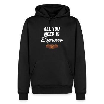 All you need is a caffeinated - Men’s Premium Organic Hoodie - black - Front - Nico (187cm)