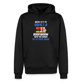 N’essayez jamais de tuer un rat de bibliothèque avec le - Sweat à capuche Premium bio Homme - noir - Devant - Nico (187cm)