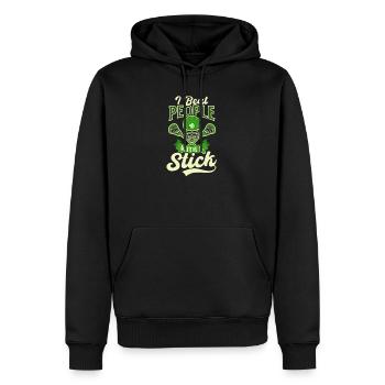 La crosse de la Saint-Patrick bat les gens avec un bâton - Sweat à capuche Premium bio Homme - noir - Devant - Nico (187cm)