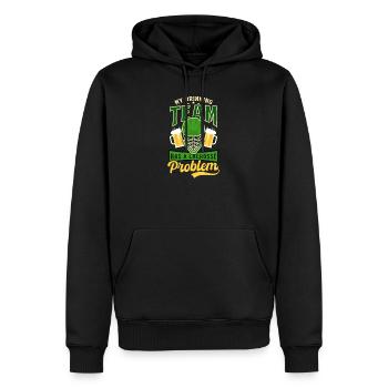 L’équipe de crosse de la Saint-Patrick a un problème de crosse - Sweat à capuche Premium bio Homme - noir - Devant - Nico (187cm)