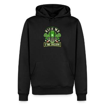 Crosse Saint-Patrick Kiss Irlandais - Sweat à capuche Premium bio Homme - noir - Devant - Nico (187cm)
