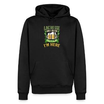 Lacrosse St. Patricks Day Lacrosse und Bere hier - Männer Premium Bio Hoodie - Schwarz - Vorne - Nico (187cm)