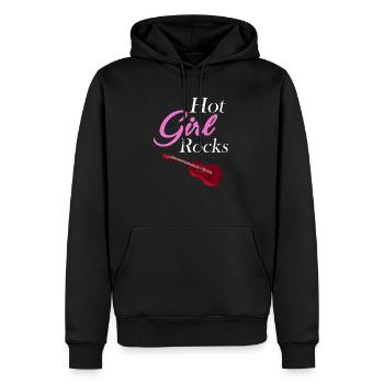 Hot Girl Rocks Guitariste, Musicien, - Sweat à capuche Premium bio Homme - noir - Devant - Nico (187cm)