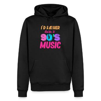 Ich Höre Lieber 90er-jahre-musik, Boomer-age, - Männer Premium Bio Hoodie - Schwarz - Vorne - Nico (187cm)