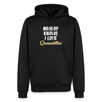 Niemand Weiß, Dass Ich Quesadillas Liebe, - Männer Premium Bio Hoodie - Schwarz - Vorne - Nico (187cm)