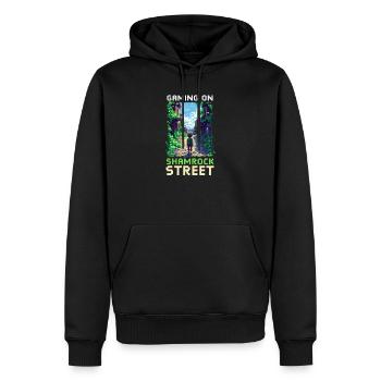 St. Patricks Day Gaming Gaming sur Shamrock Street - Sweat à capuche Premium bio Homme - noir - Devant - Nico (187cm)