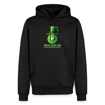 St. Patricks Day Gaming Press Start pour Shenanigan - Sweat à capuche Premium bio Homme - noir - Devant - Nico (187cm)