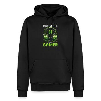 La chance du joueur pour la Saint-Patrick - Sweat à capuche Premium bio Homme - noir - Devant - Nico (187cm)