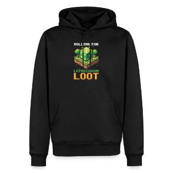 St. Patricks Day Gaming Rolling for Leprechaun Loo - Men’s Premium Organic Hoodie - black - Front - Nico (187cm)