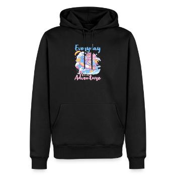 Kitesurfen ist ein Abenteuer - Männer Premium Bio Hoodie - Schwarz - Vorne - Nico (187cm)