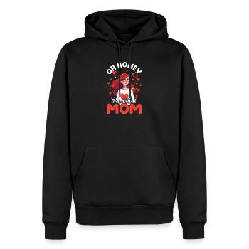 Fête des mères chérie, je suis cette maman - Sweat à capuche Premium bio Homme - noir - Devant - Nico (187cm)