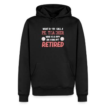 Wie Nennt Man Einen Sportlehrer, Der Am Montag - Männer Premium Bio Hoodie - Schwarz - Vorne - Nico (187cm)