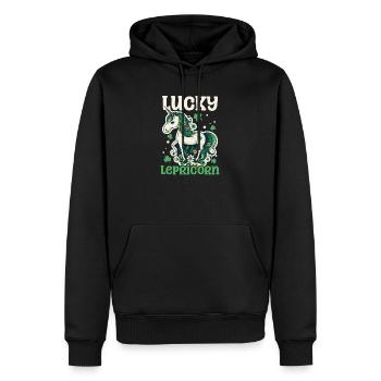 Licorne irlandaise St Patricks Lucky Lepricorn - Sweat à capuche Premium bio Homme - noir - Devant - Nico (187cm)