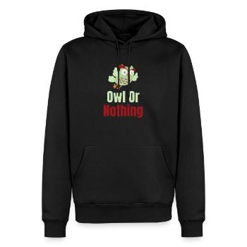 Hibou Or Rien Puns Costume D’halloween - Sweat à capuche Premium bio Homme - noir - Devant - Nico (187cm)