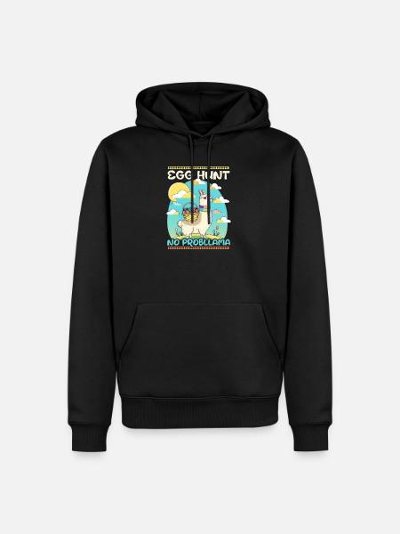Christian Easter Egg Hunt Llama - Men’s Premium Organic Hoodie - black