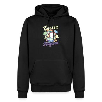 Pâques chrétienne Pâques est une licorne magique - Sweat à capuche Premium bio Homme - noir - Devant - Nico (187cm)