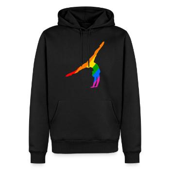 Poirier en arc-en-ciel - Sweat à capuche Premium bio Homme - noir - Devant - Nico (187cm)