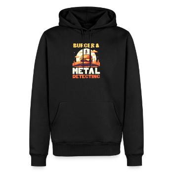 Détection de métaux Burger et détection - Sweat à capuche Premium bio Homme - noir - Devant - Nico (187cm)
