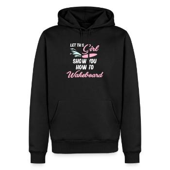 Lassen Sie Sich Von Diesem Mädchen Zeigen, Wie - Männer Premium Bio Hoodie - Schwarz - Vorne - Nico (187cm)