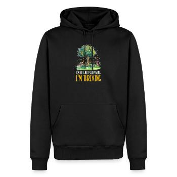 Stroke Survivor Not Just Surviving Thriving - Men’s Premium Organic Hoodie - black - Front - Nico (187cm)